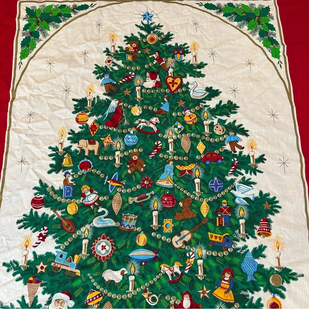 VTG Christmas Banquet Tablecloth VIP Cranston Night Before Christmas 5’ x 12’
